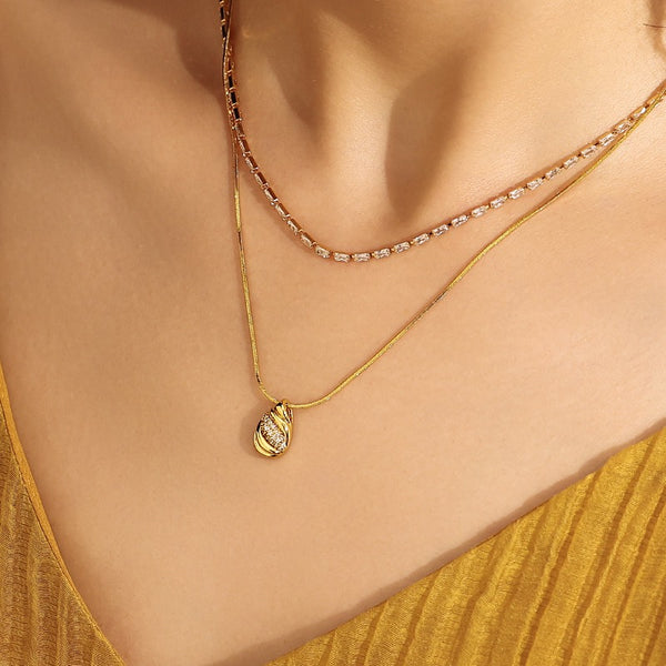 Zircon-Set Luxury Irregular Collarbone Necklace