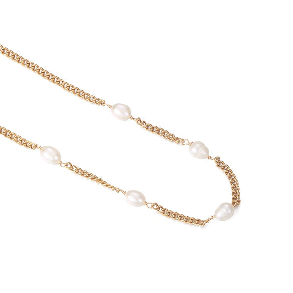 Minimalist Natural Pearl Collar Necklace