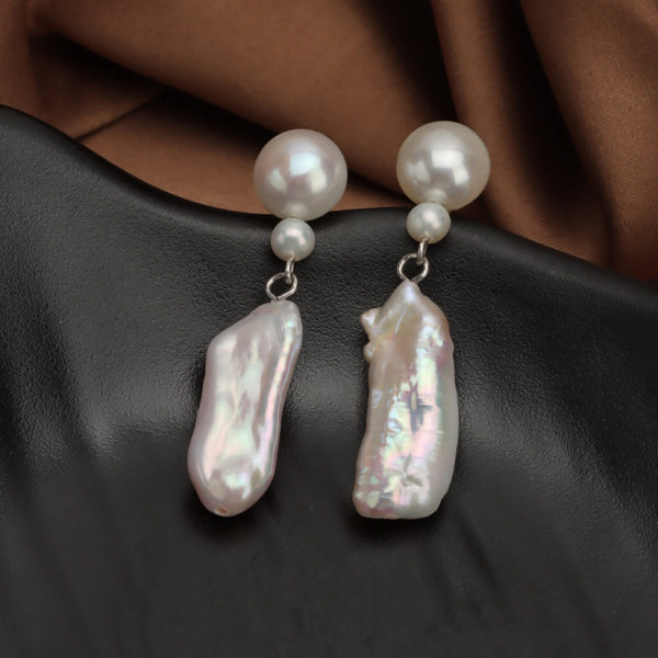 Natural Freshwater Pearl Irregular Earrings